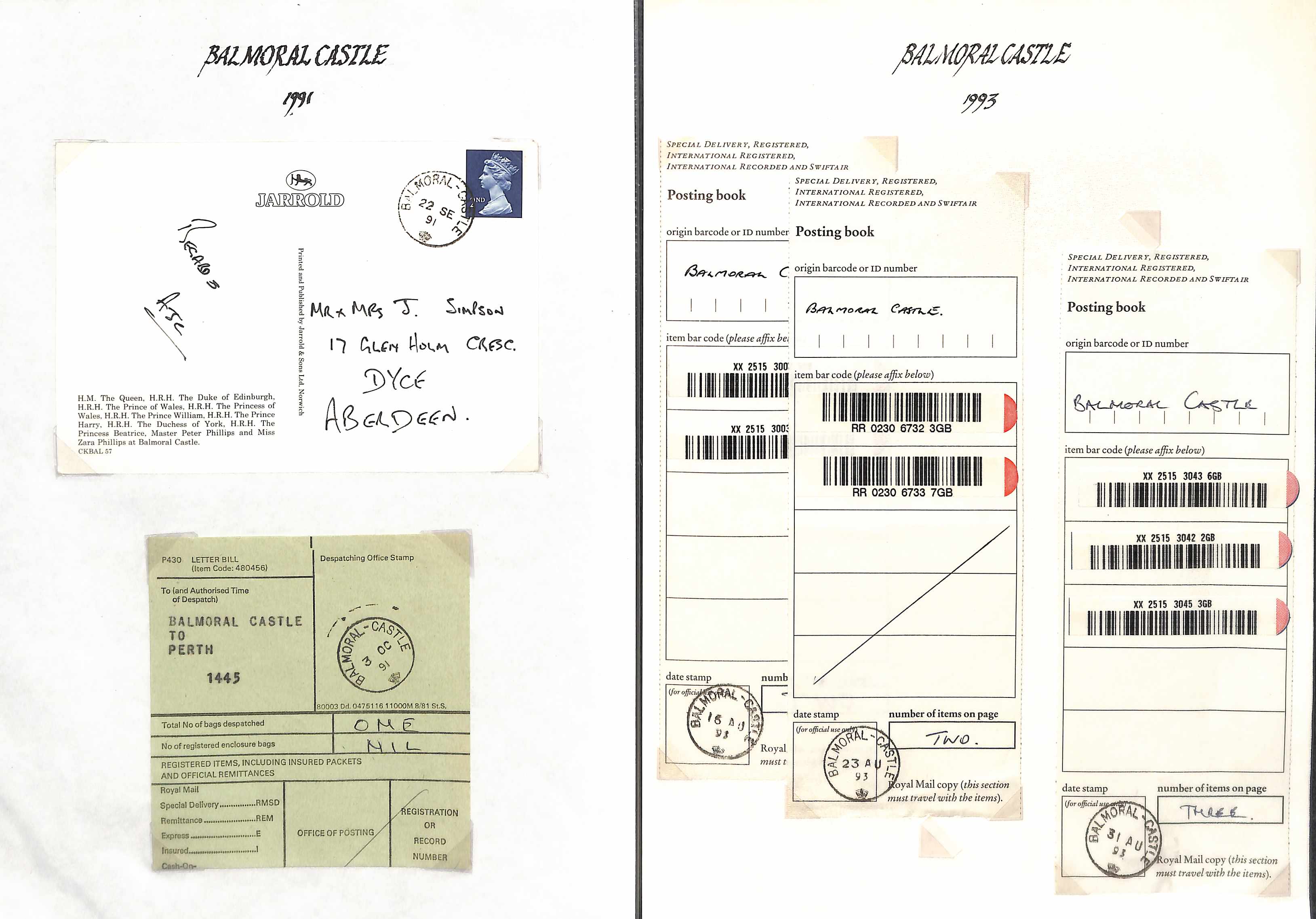 Balmoral Castle. 1894-2002 Covers and cards with circular datestamps of Balmoral Castle (52, some on - Image 14 of 15