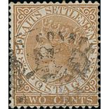 1882 Straits Settlements Crown CC 2c, 4c and 8c all cancelled by oval "BRITISH CONSULATE /