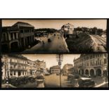 c.1920 Double length real Photo panoramic postcards with fine real photo views of Raffles Square