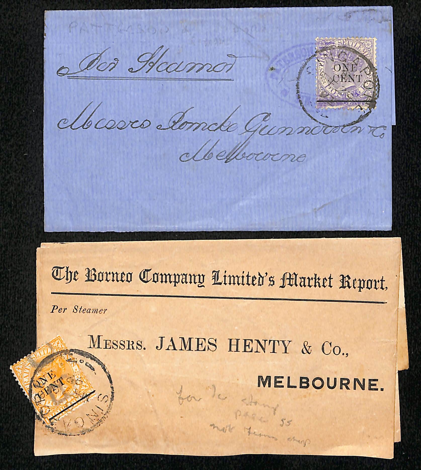 1892-95 Wrappers and covers sent at the 1c printed matter rate, including 1892 wrappers to Australia - Image 2 of 2