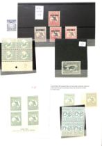 1913-41 Stamps in a stockbook, mainly mint including 1927 1/- watermark sideways marginal block of