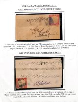 1892 Local covers bearing 1891 ½a red, transit and delivery backstamps, fine. S.G. 37. (2).