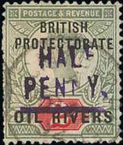 1893 (Dec) ½d on 2d, Violet type 3 surcharge, fine used with Old Calabar River c.d.s. S.G. 9, £