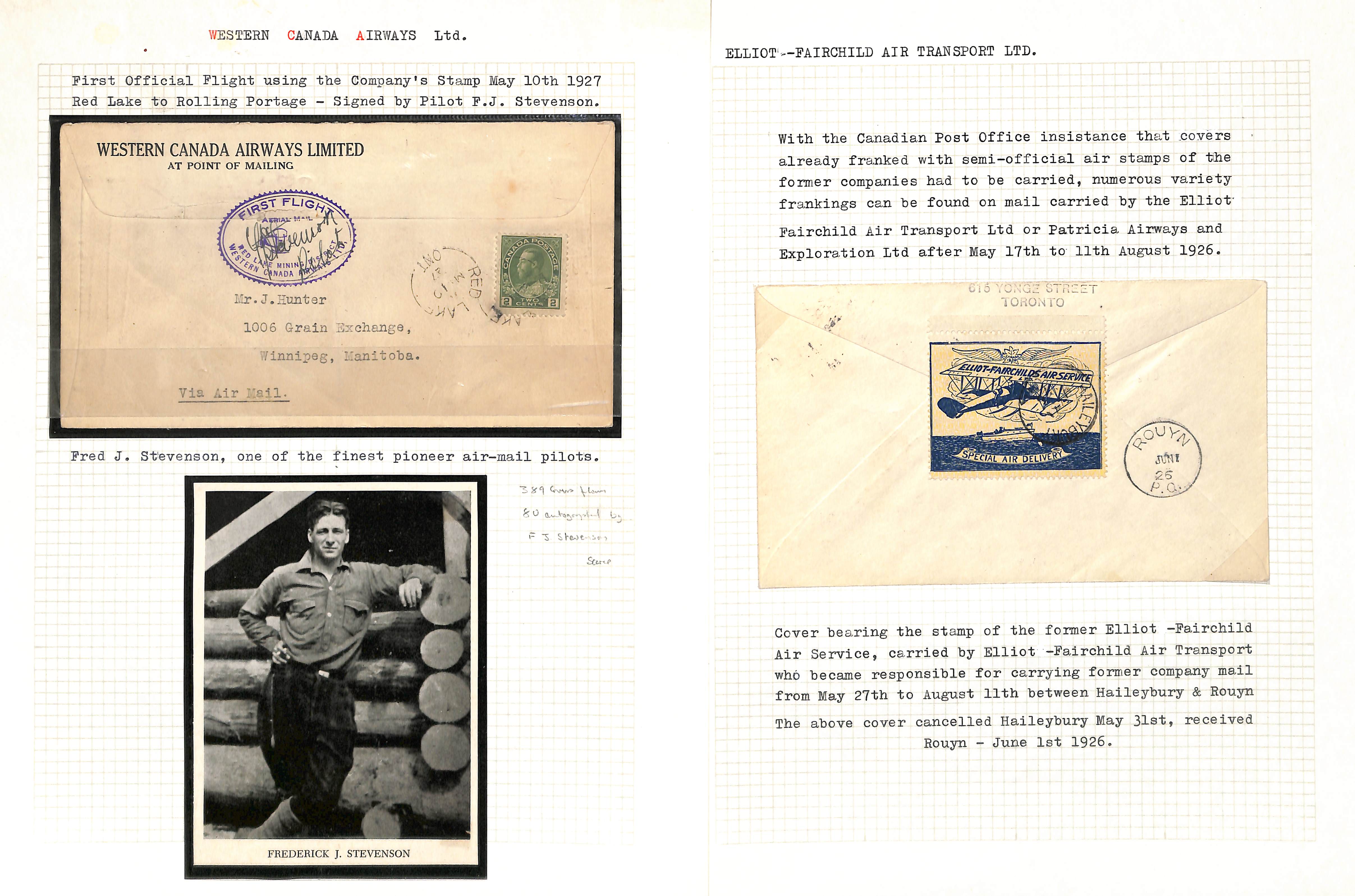 Air Mails. 1924-28 Covers bearing semi-official airways stamps, including 1924 "First Saskatchewan - Image 6 of 8