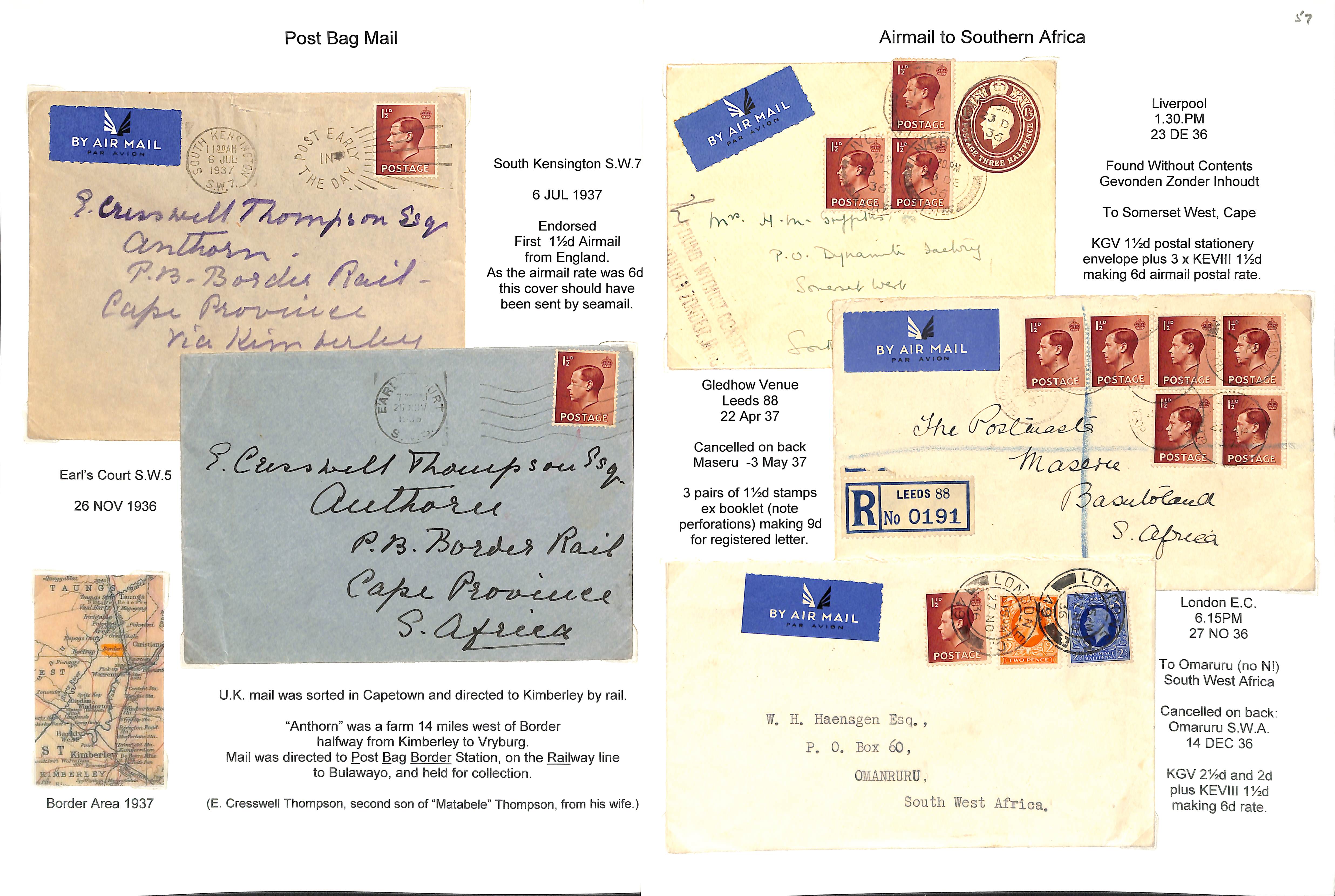 King Edward VIII. 1936-39 Covers and cards bearing KEVIII stamps including First Day Covers (some - Bild 7 aus 20