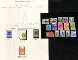 c.1923 Harrison & Sons sample stamps inscribed "SPECIMEN", the fifteen differing perforated