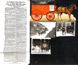 Mail Coaches/Turnpikes. c.1820-1910 Ephemera with a fine c.1820 printed handbill for the Saracens