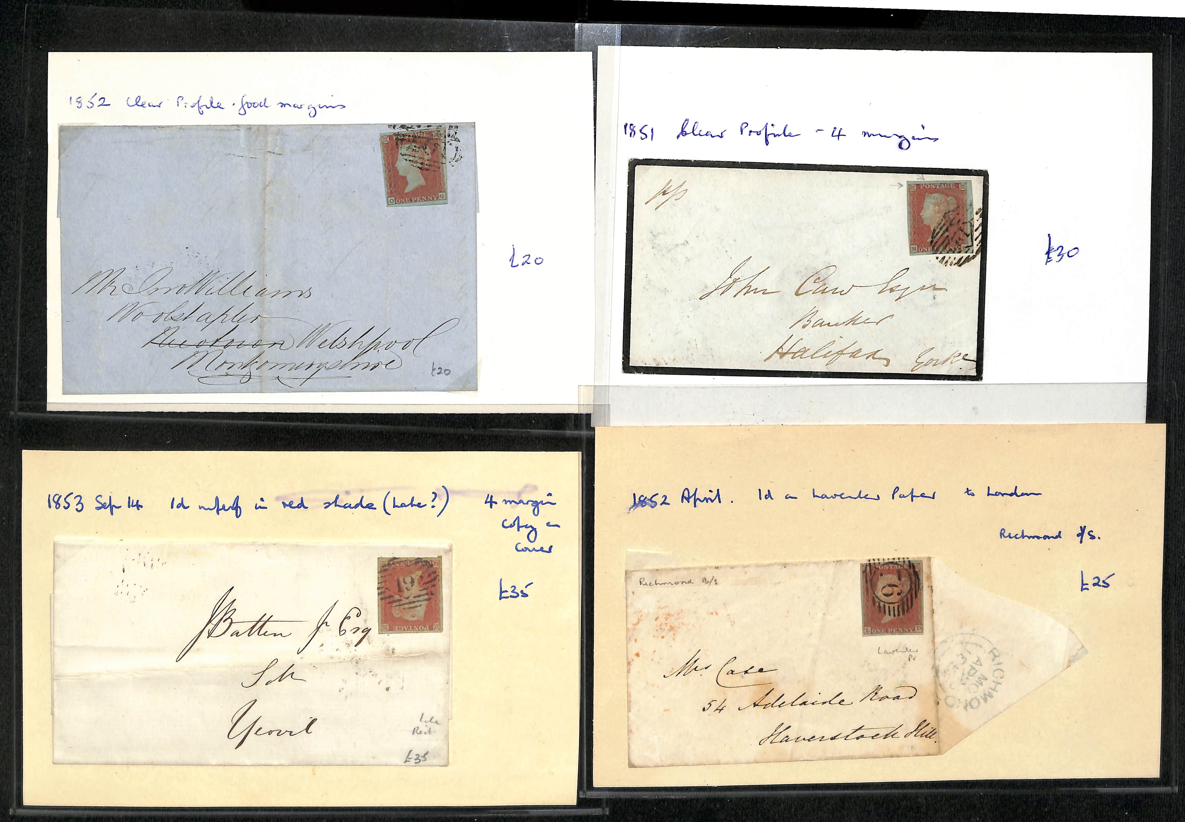 1841-53 Covers and entires bearing imperf 1d reds, including Maltese Cross cancels (17), also 1d - Image 4 of 6