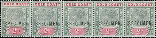 1898 ½d, 1d, 2½d, 6d and 2/- Horizontal strips of five, and 3d vertical strip of five, all - Image 2 of 2