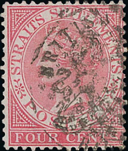 1882 Straits Settlements Crown CC 2c, 4c and 8c all cancelled by oval "BRITISH CONSULATE / - Image 2 of 3