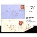 Scotland. 1856 Covers with Leith first or second type experimental datestamps, one with Berwick