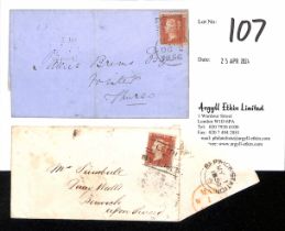 Scotland. 1856 Covers with Leith first or second type experimental datestamps, one with Berwick