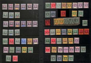 1902-12 Specimen stamps comprising 1902 sets (2), 1910 set (additional ½d, 1d with broken "M"
