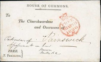 House of Commons. 1826 (Apr 18) Lettersheet with printed heading "HOUSE OF COMMONS" and "FREE / F.