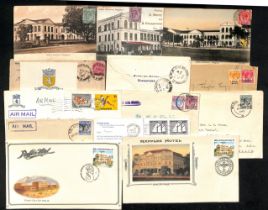 Raffles Hotel. 1901-91 Postally used pictorial advertising envelopes (5, 1931-35), also other