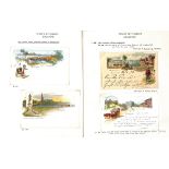c.1893-1900 Coloured postcards with views of Singapore, Collyer Quai and the Adelphi Hotel (posted