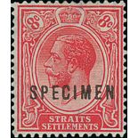 1922 Unissued 8c carmine overprinted "SPECIMEN", three examples, one with light corner crease, one