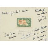 1957 Unadopted stamp size handpainted essays from the papers of Bradbury Wilkinson engraver Derek