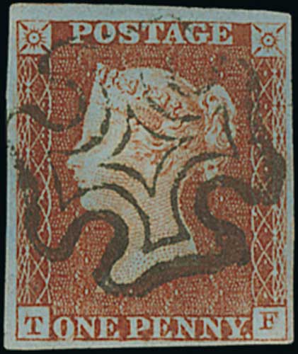 1840-41 1d Black and 1d red, TF plate 10 matching pair used with black Maltese Crosses, the 1d black - Image 2 of 2