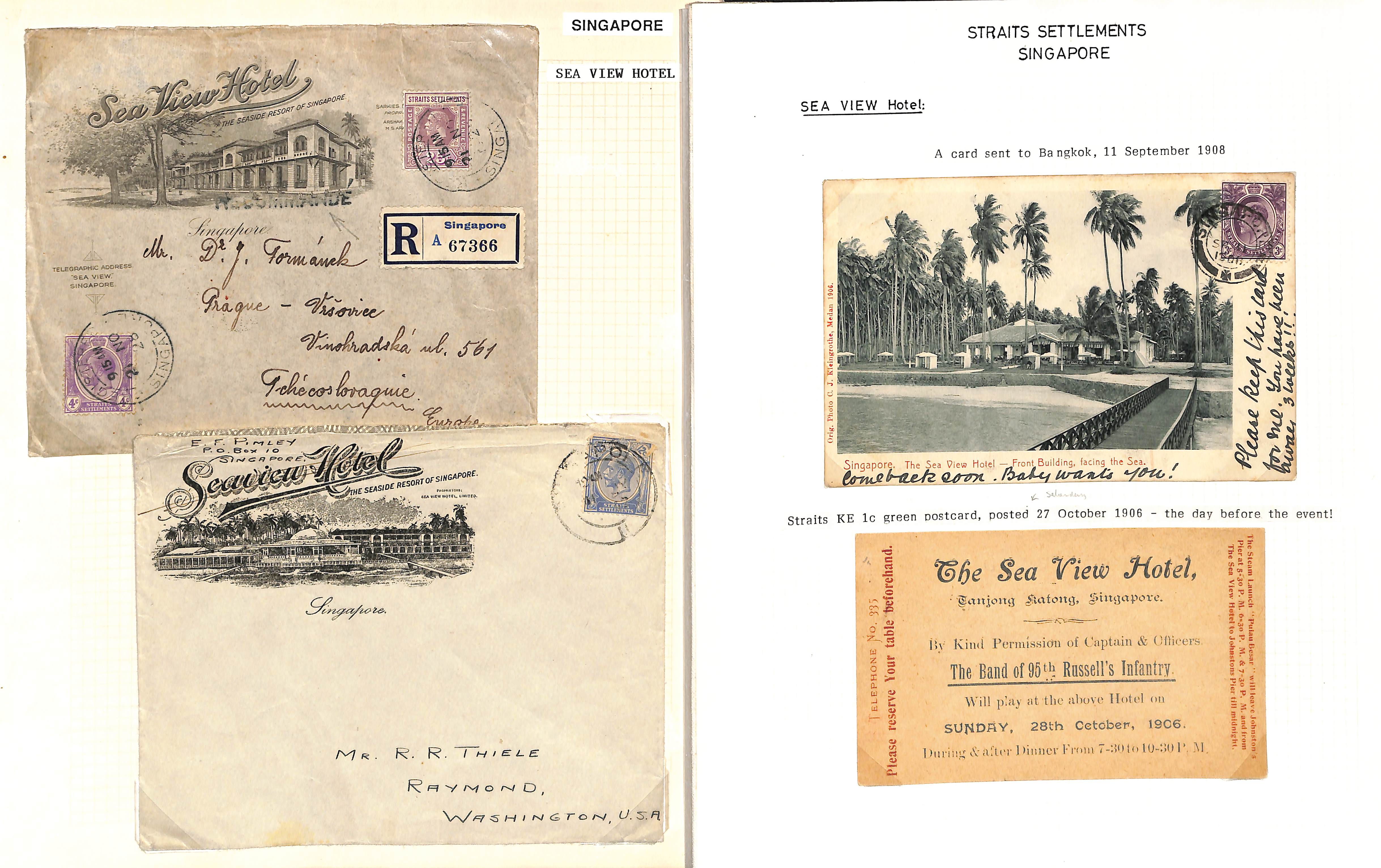 Seaview Hotel. 1906-55 Covers, cards and ephemera, including postally used pictorial advertising