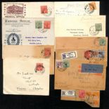 Raffles Institution. 1929-32 Covers and cards all with the "RAFFLES" c.d.s (with "Hotel" removed),