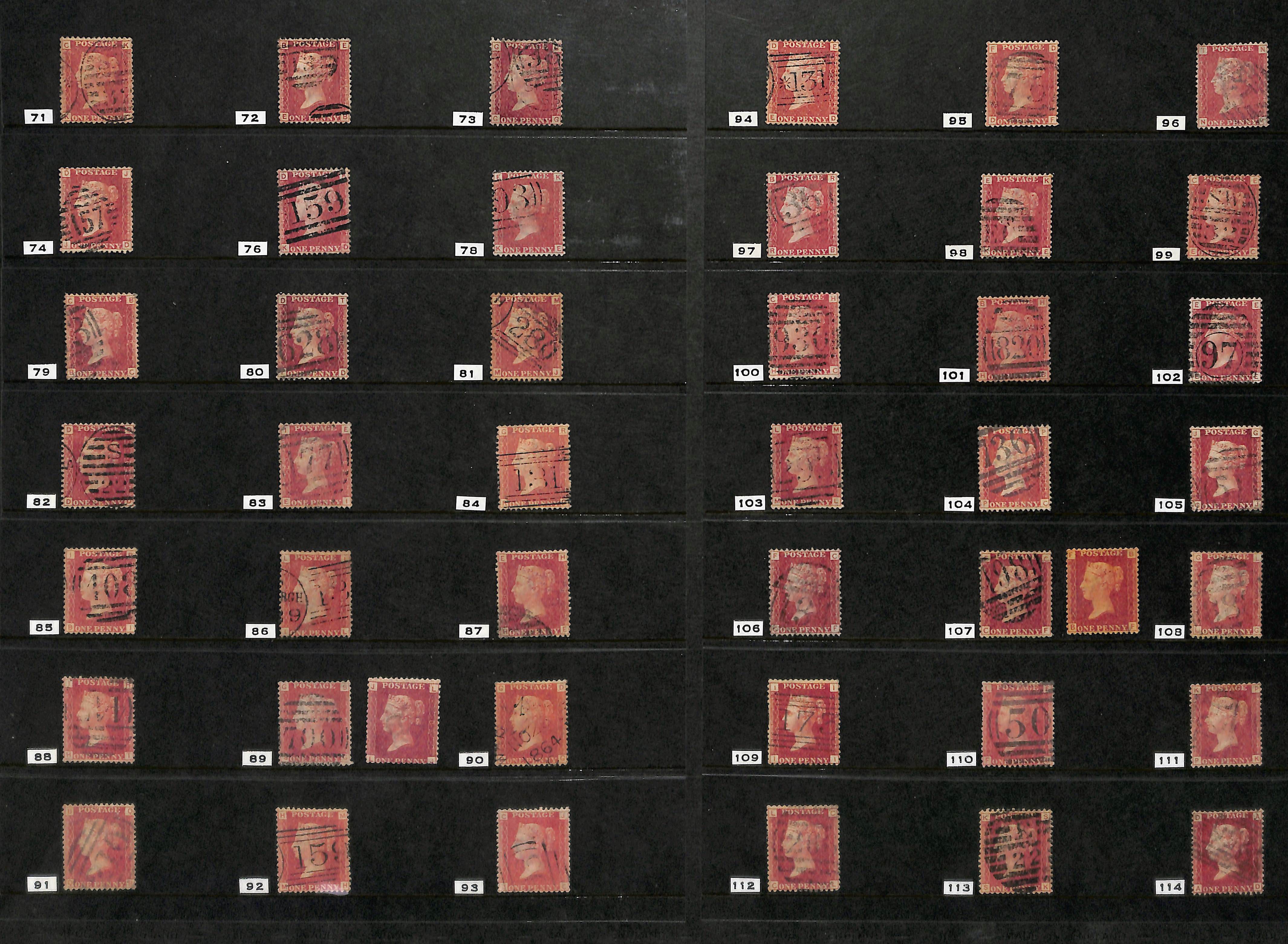 1864-79 1d Red plates with plate 146 pair handstamped "SPECIMEN" type 9, mint (11, including plate - Image 2 of 8