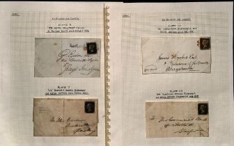 1840-41 Entire letters (6) and an entire all bearing 1d blacks with Maltese Cross cancels in red (5)