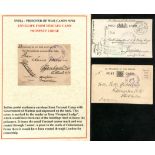 Yercaud. 1918-19 Stampless postcards (2), one with "On Prisoners of War Service" printed heading,