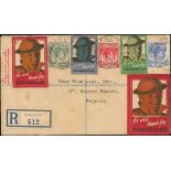 1940 Registered cover posted in Malacca franked 6c + 8c + 15c (faults), also bearing Malaya