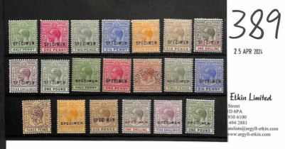 1912-37 KGV ½d - £1 Multiple Crown CA and Multiple Script CA sets overprinted or perfined "