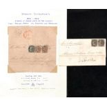 1860 Entires from Manila to the same address in England, one franked 1856 1a pair + 4a black, the