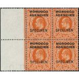 1913 KEVII Harrison 4d orange and Somerset House 2/6 dull reddish orange, unmounted marginal