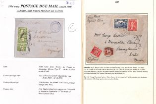 1½d Charges & Due Stamps. 1921-36 Covers and cards with 1½d charges or showing the use of the 1½d