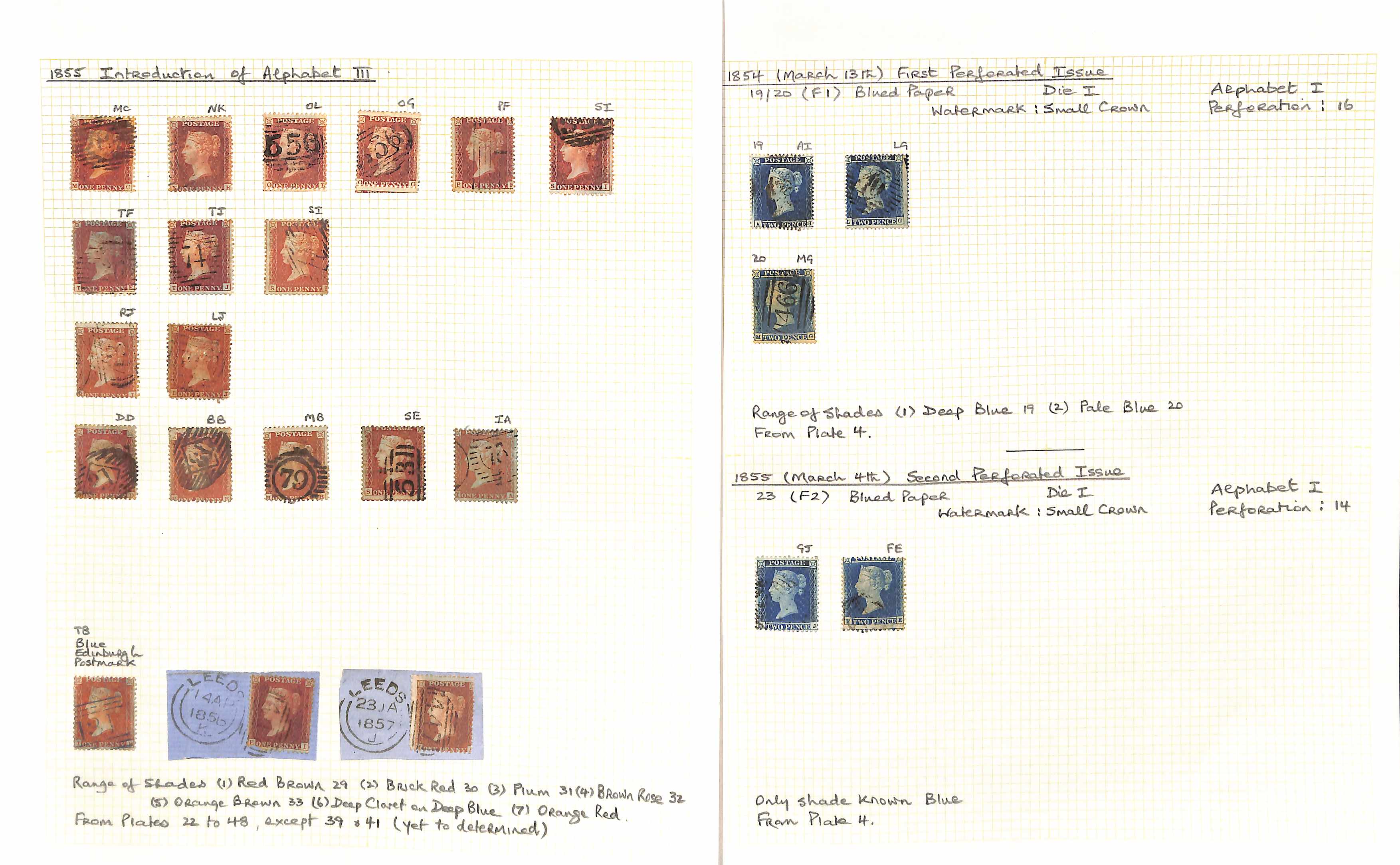 1841-79 Line Engraved issues, the used collection written up on pages including 1841 2d (62, five - Image 13 of 24