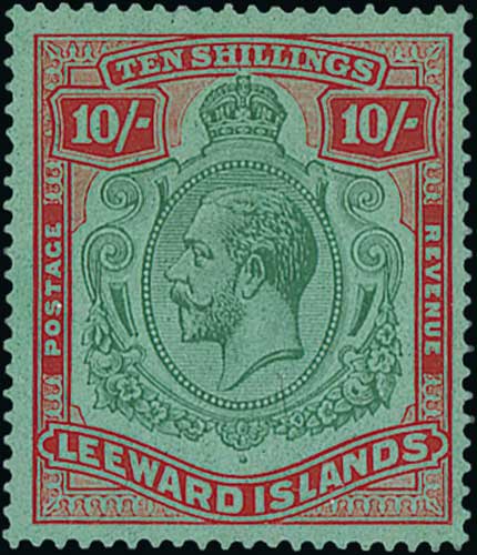 1921-32 10/- and £1, Both with variety broken crown and scroll, fine mint. S.G. 79b, 80b, £900. (2).
