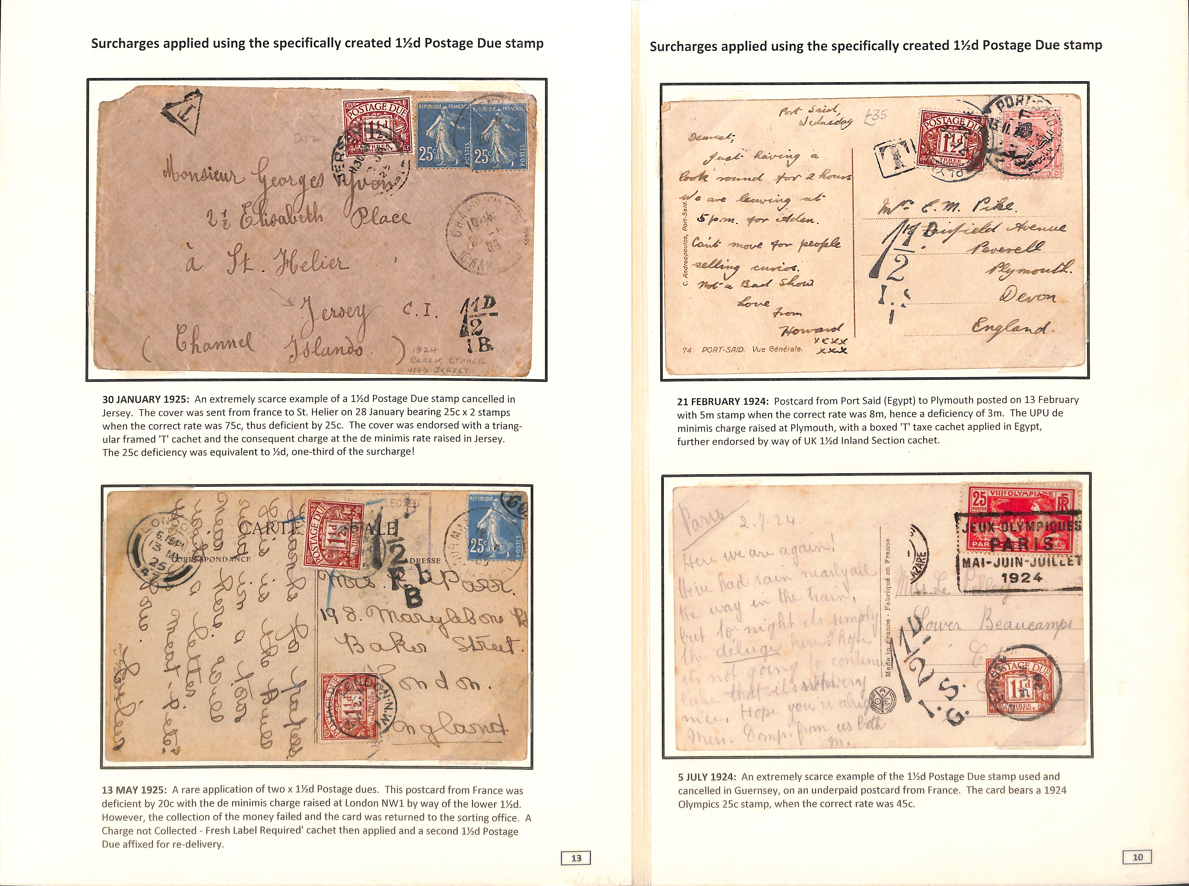 1½d Charges & Due Stamps. 1921-36 Covers and cards with 1½d charges or showing the use of the 1½d - Image 5 of 10