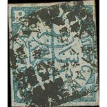 1884 Imperf ¼a blue green on laid paper, fine used, scarce. With ISES Certificate (2015). S.G.