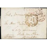 1811 (Nov 7) Entire letter from Cork to Brighton with red "CORK / 124", an unusually fine Mermaid
