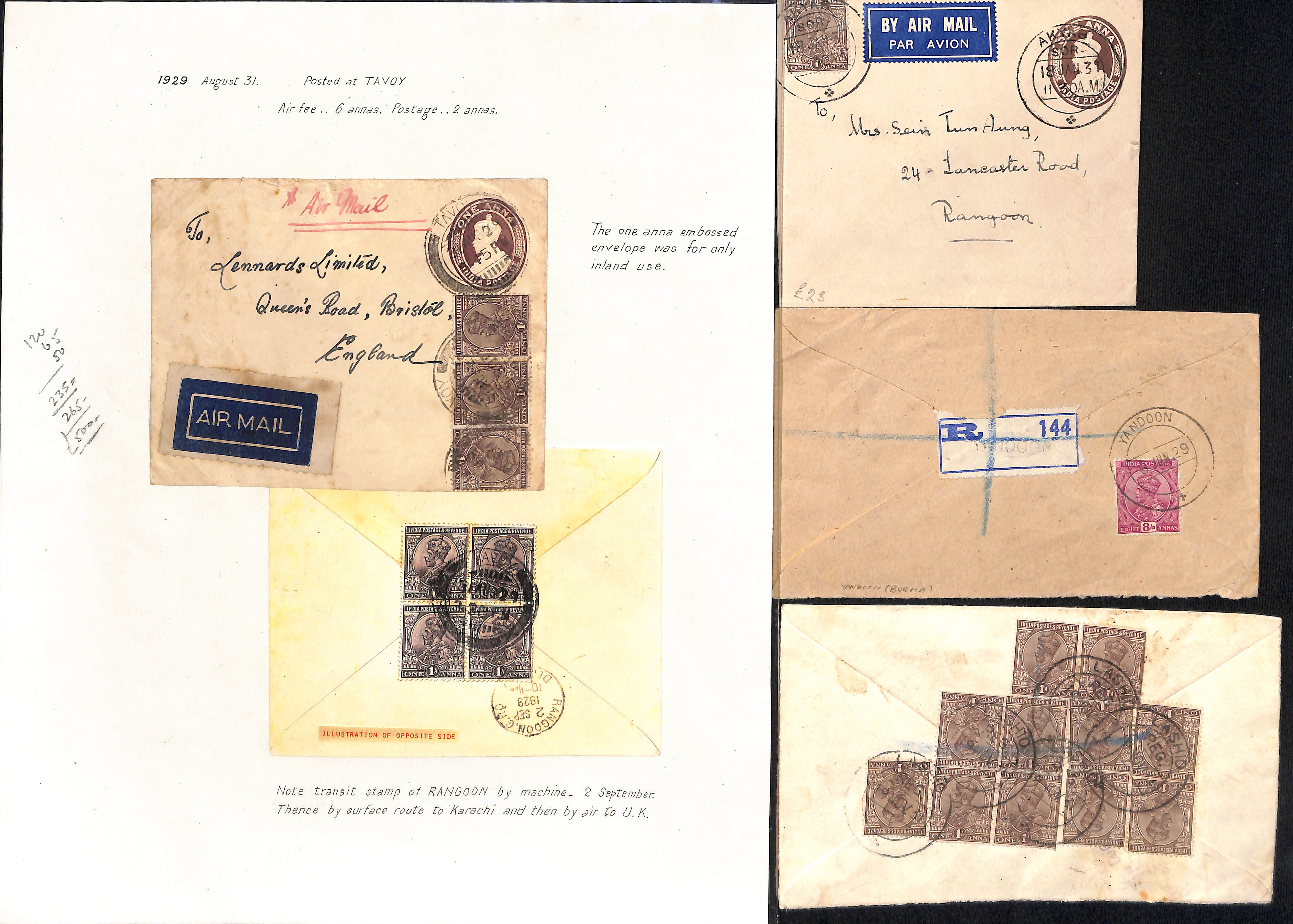 1929-37 Air Mail covers (28) and a front, virtually all commercial covers to Europe, Indian stamps - Image 5 of 8