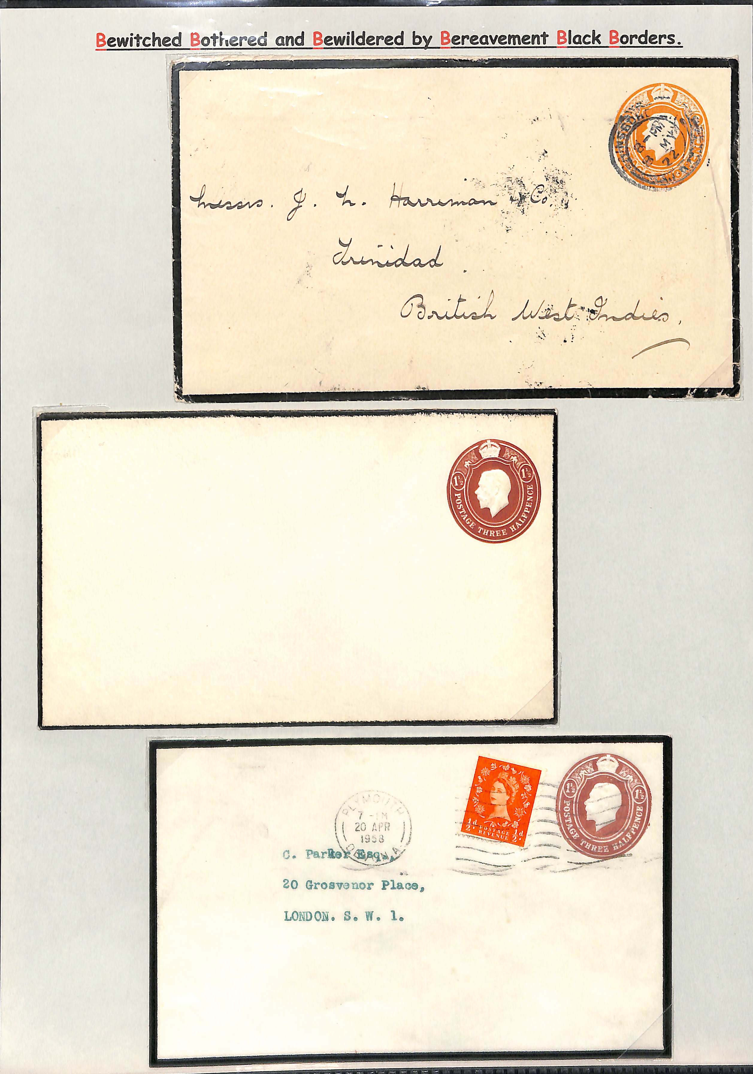 1841-1958 QV-KGVI Stationery envelopes (70) and postcards (3), the envelopes all with black - Image 9 of 14