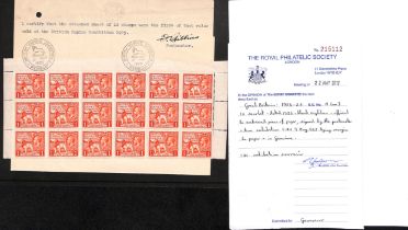 1925 British Empire Exhibition 1d block of fifteen (rows 1-3, margins on three sides) affixed to a