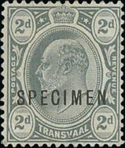 Transvaal. 1902-09 Specimen stamps comprising 1902 set of twelve, 1903 1/- - £5 set of four (also