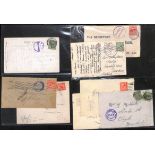 G.B - Naval Mail. 1914-18 Covers and cards, various naval censor cachets and postmarks including