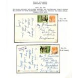 1941 Picture postcards to England franked KGVI 4c, also bearing a small size 2c Malaya Patriotic