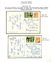 1941 Picture postcards to England franked KGVI 4c, also bearing a small size 2c Malaya Patriotic