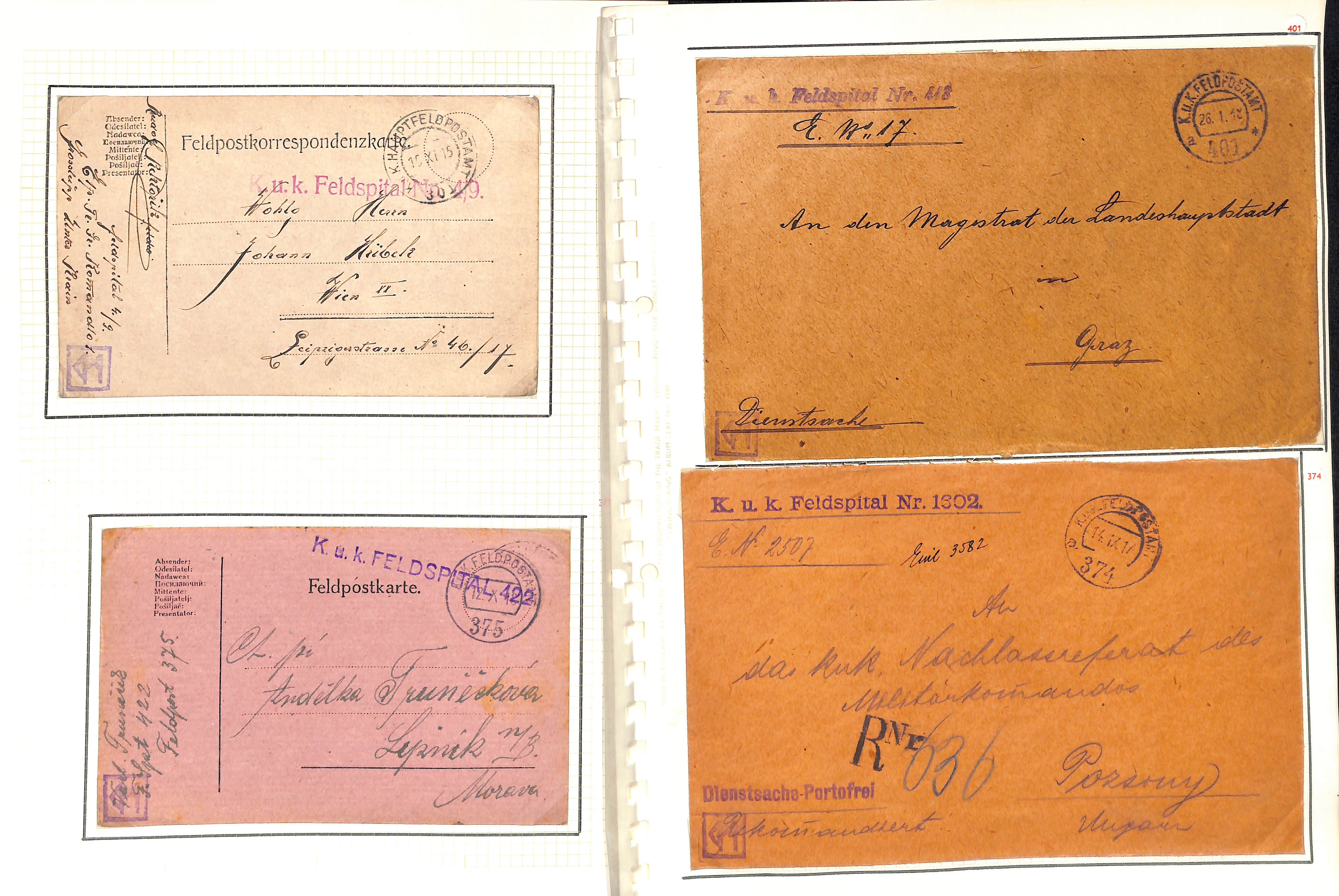 Austria. 1914-18 Covers and cards from soldiers in hospital in various parts of the Austro-Hungarian - Image 10 of 52