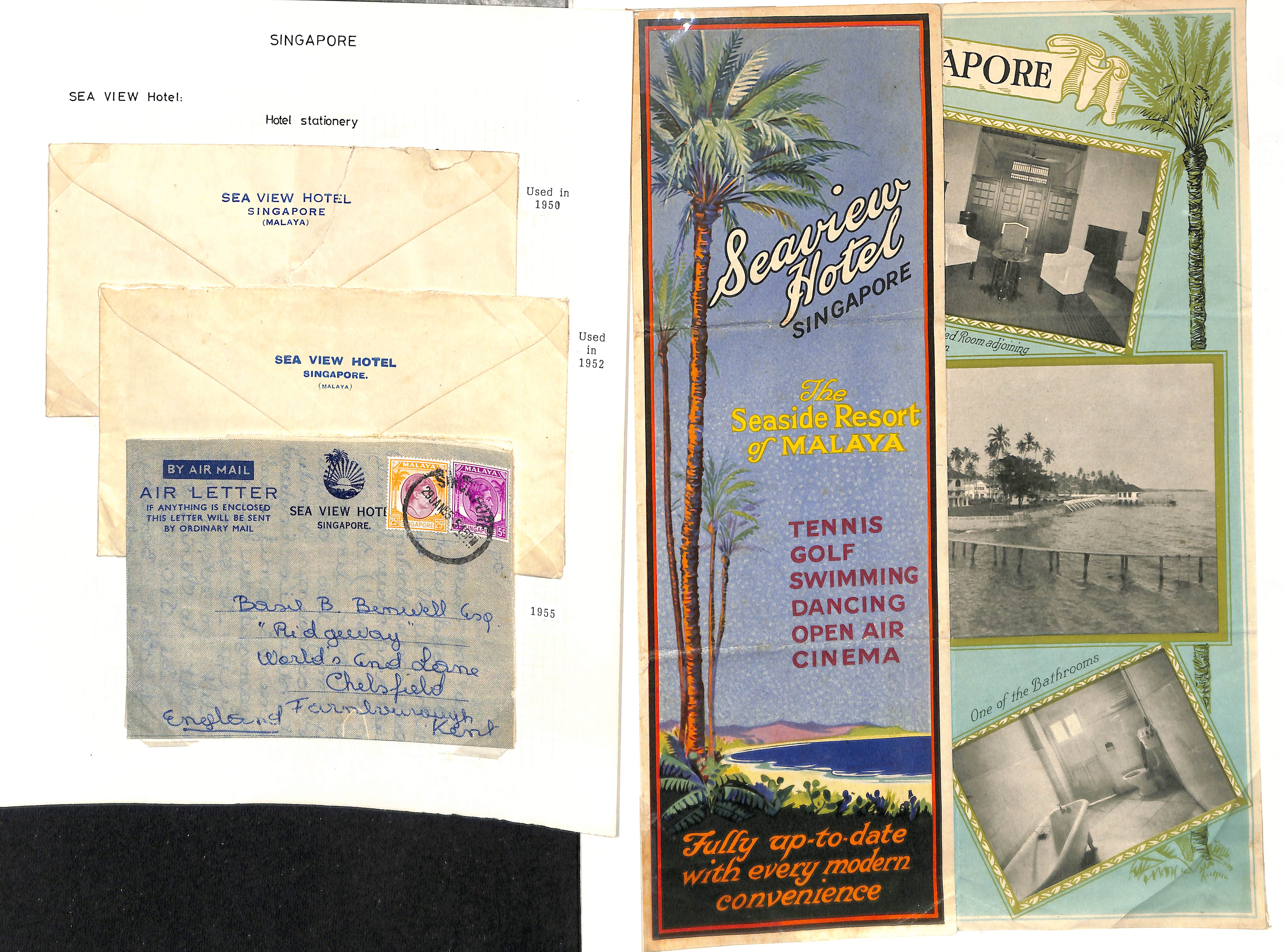 Seaview Hotel. 1906-55 Covers, cards and ephemera, including postally used pictorial advertising - Image 3 of 3