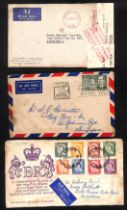 Singapore. 1954 (Mar. 8-11) Covers from Australia (2) or New Zealand to Singapore, including meter