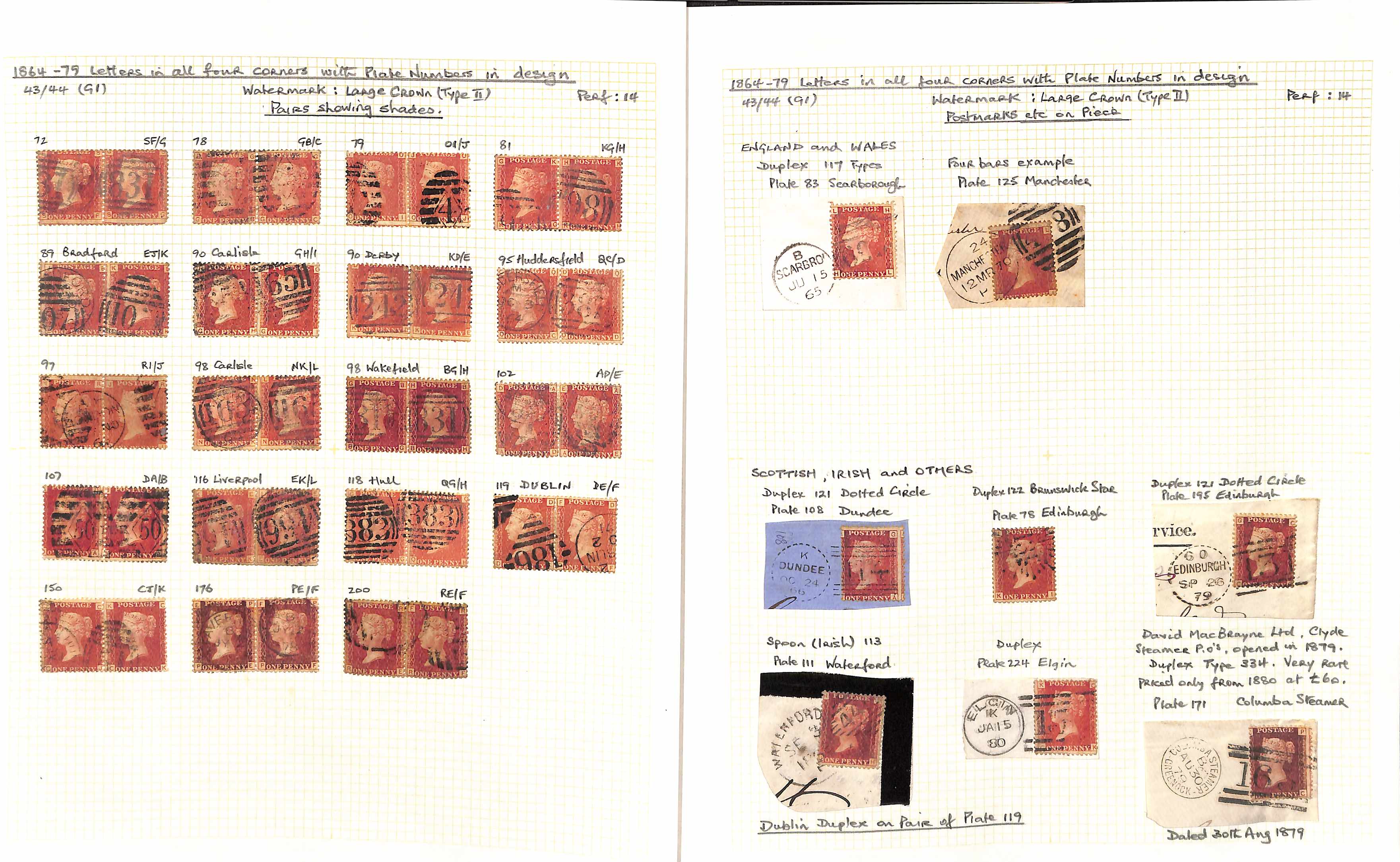 1841-79 Line Engraved issues, the used collection written up on pages including 1841 2d (62, five - Image 19 of 24