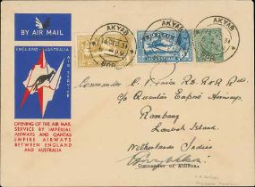 1934 (Dec 14/15) First London to Australia service by Imperial Airways and Qantas, cover from